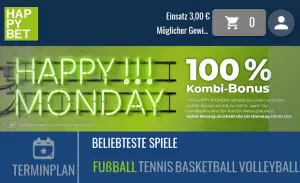 HAPPYBET Happy Monday Kombibonus