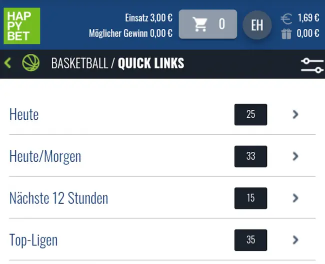 Happybet Livewetten