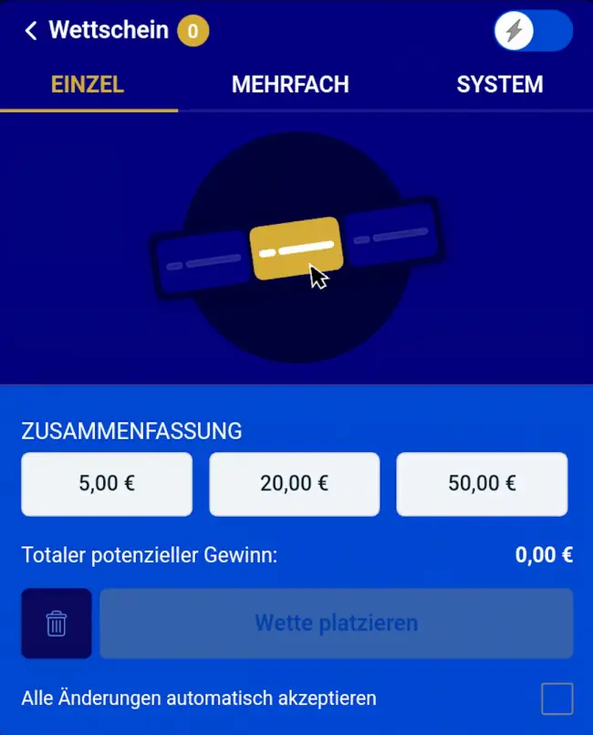 Club Riches Wettschein leer