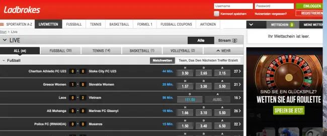 Ladbrokes- Quoten