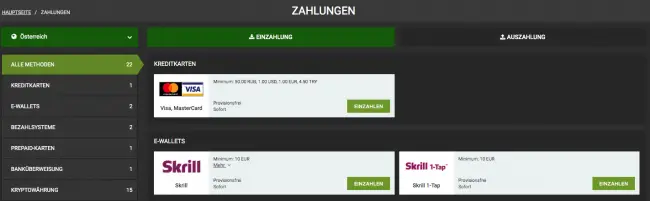 FanSport Zahlungsvarianten