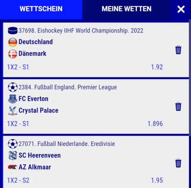 3 Tipps mit Mindestquote von 1.40.