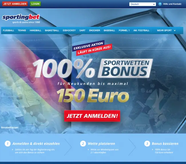 Sportingbet Wettkonto anmelden