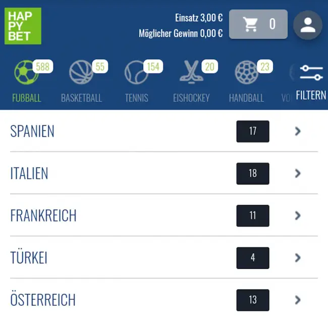 Happybet Sportwettenanbieter