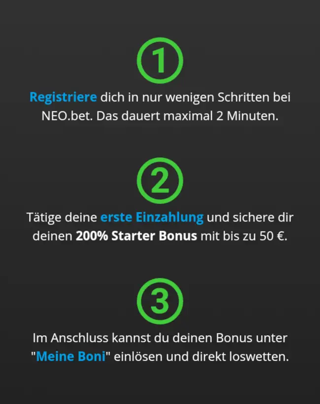 In drei Schritten zum Bonus