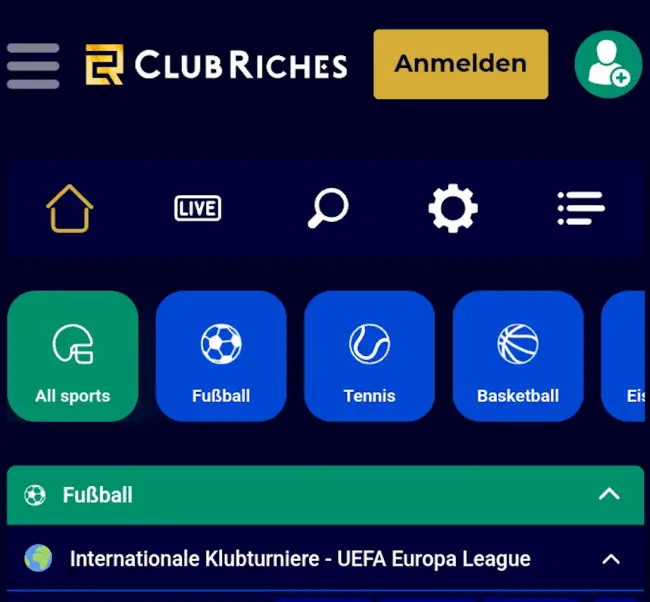 Club Riches Benutzerfreundlichkeit