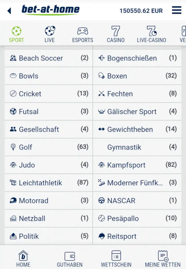bet-at-home Wettangebot