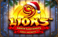 9 Lions Hold the Jackpot Santa's Jackpots Logo