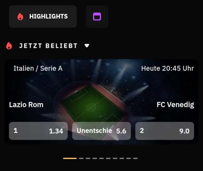Punktet mit stabilem Quotenniveau: Captainsbet