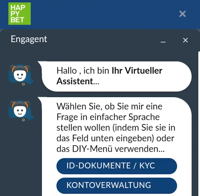 Happybet Livechat, Kundenservice