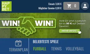 Happybet win-and-win Bonus