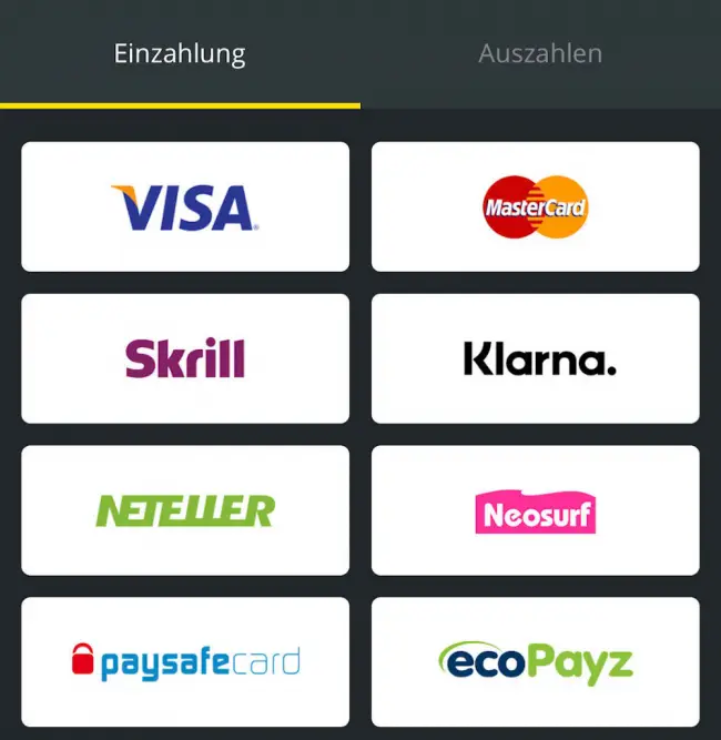 Robet Einzahlungsmethoden Österreich