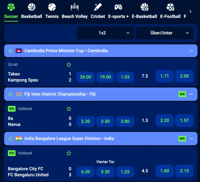 Spinny Casino Sport Live