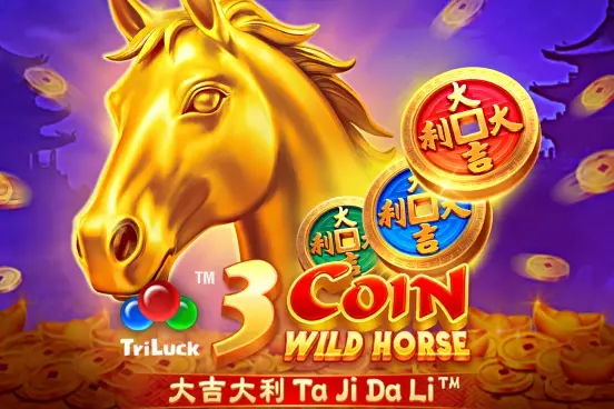 3 Coin Wild Horse Logo