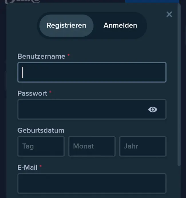 Stake Registrierung