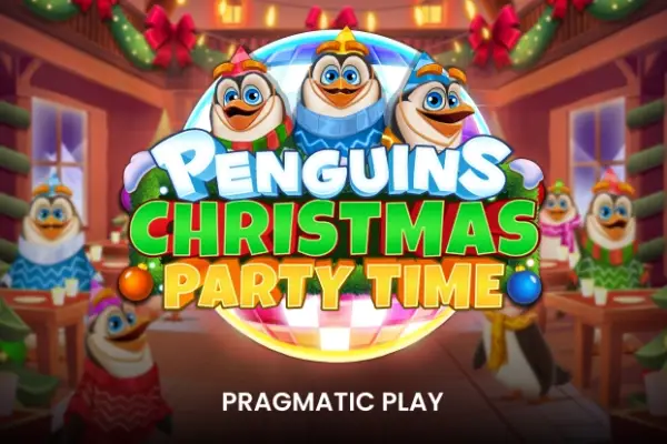 Penguins Christmas Party Time Logo