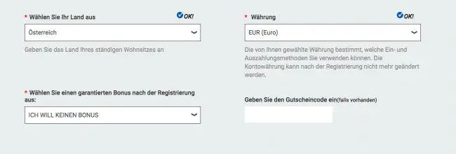 MELbet Registrierung