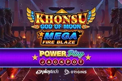 Mega Fire Blaze Khonsu God of Moon PowerPlay Jackpot Logo