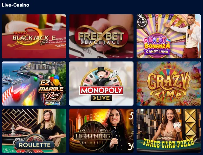 Spinny Casino Live Casino