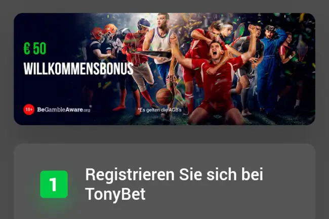 TonyBet Bonuscode für Neukunden