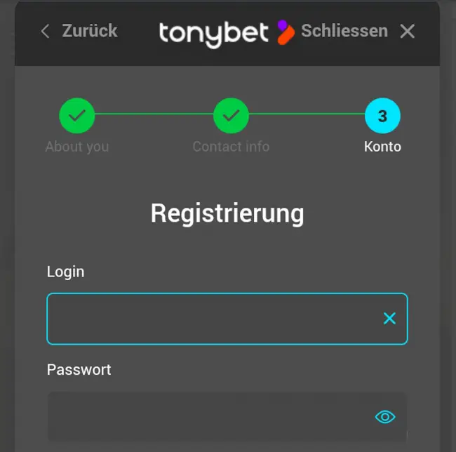 Bei TonyBet für den Bonuscode anmelden