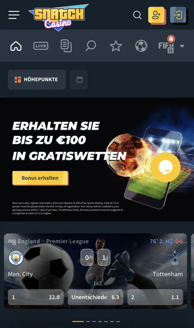 Snatch Casino Sport Bonus