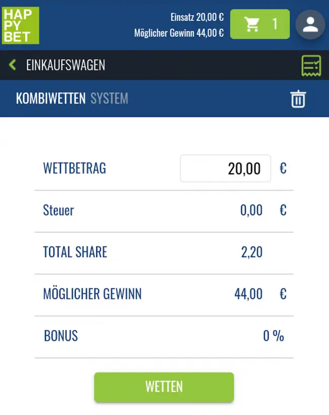 Den Extra-Bonus von Happybet umsetzen