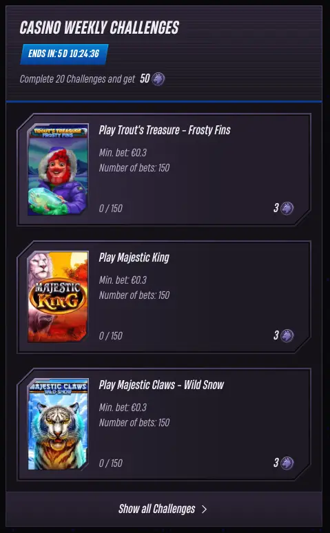 Winrolla Casino Challenges