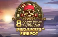 8 Golden Skulls of Holly Roger Megaways Logo