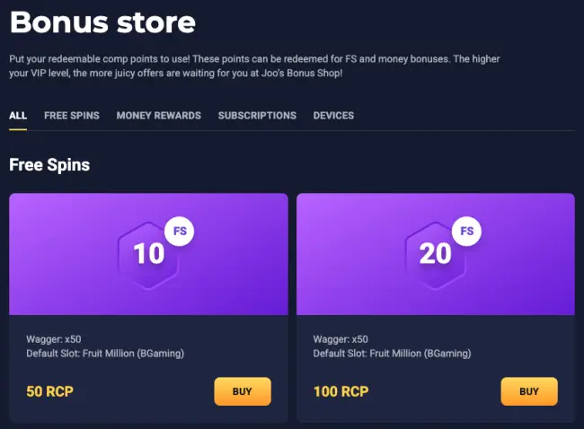 Joo Casino Bonus Story