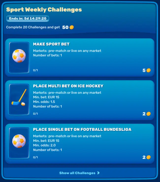 Spinfin Sport Challenges