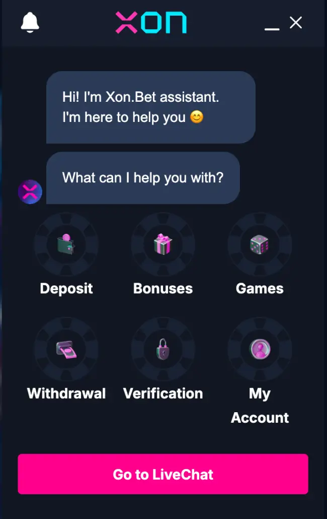 XON Casino Live Chat