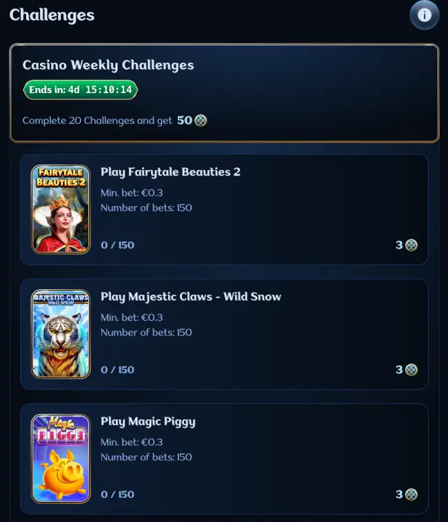 Millioner Casino Challenges