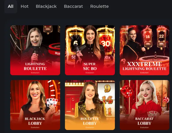 HunnyPlay Casino Live Casino