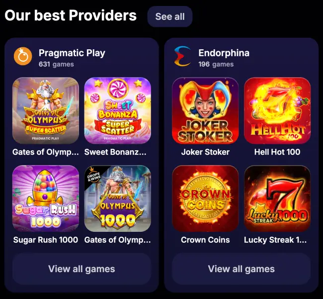 NV Casino Providers