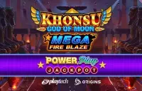 Mega Fire Blaze Khonsu God of Moon PowerPlay Jackpot Logo