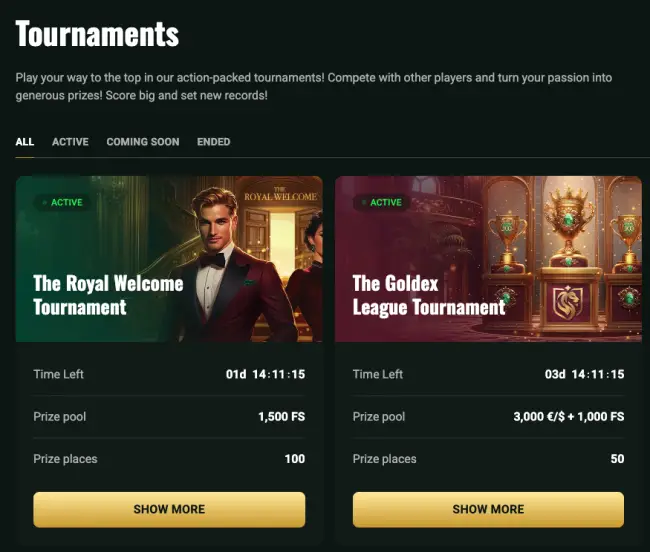 Goldex Casino Tournaments