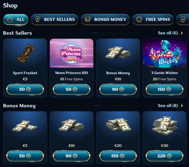 Millioner Casino Bonus Shop