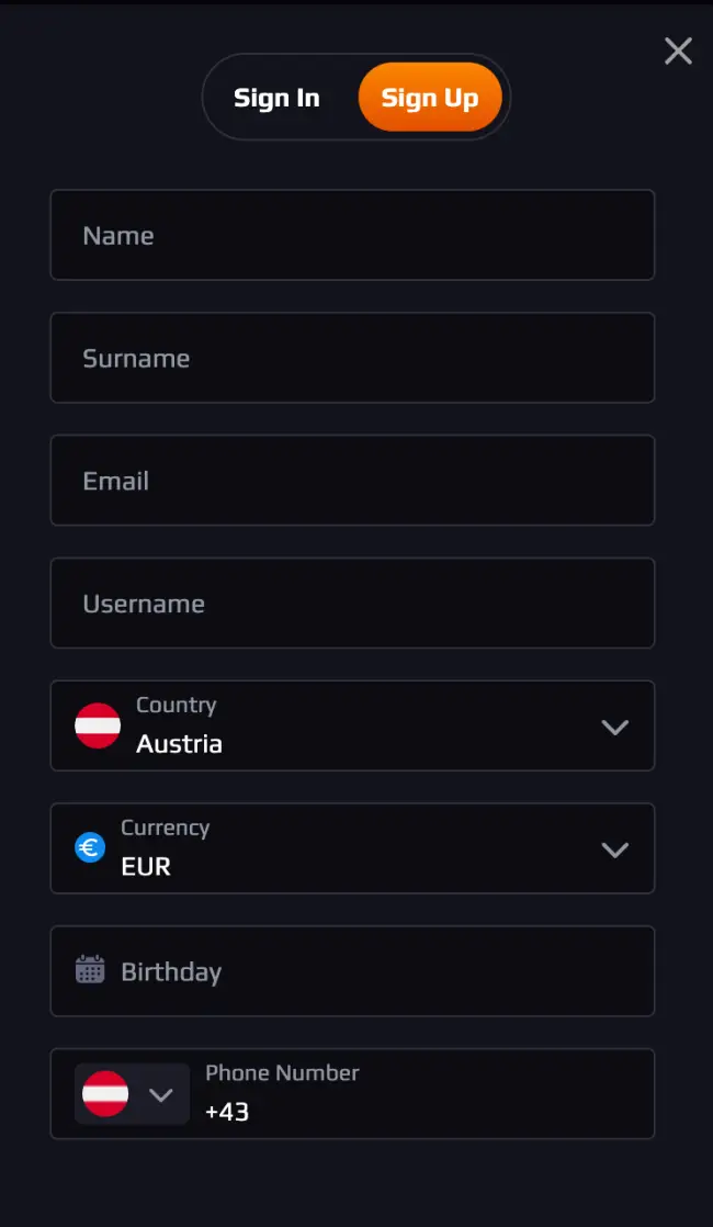 Blazespins Casino Registration