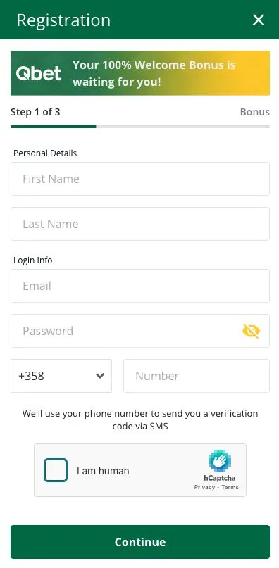 QBet Registration
