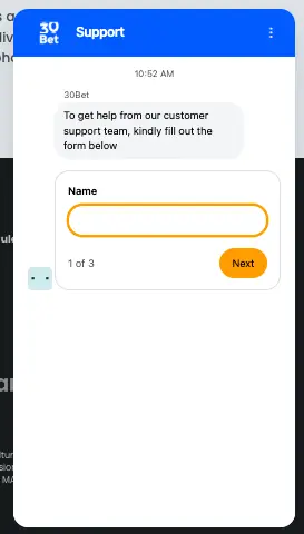 30Bet Casino Registration