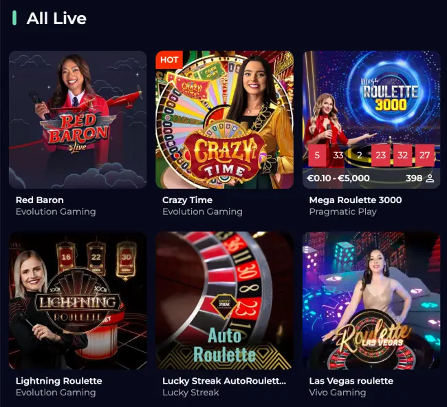 Yoyospins Casino Live