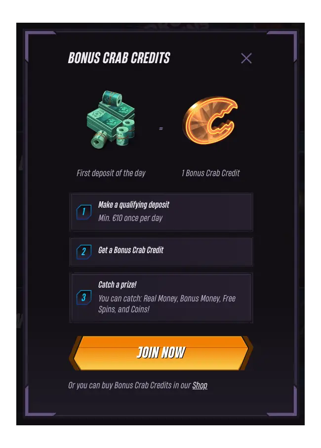 Vegashero Casino Bonus Crab